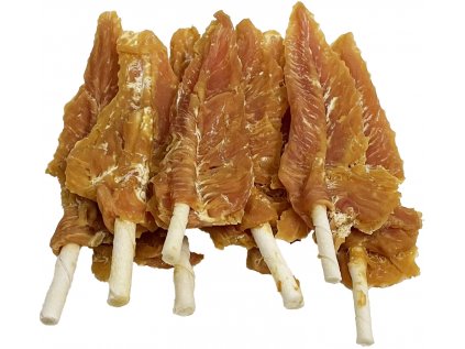 Pochoutka Kuřecí filety na tyčce z buvolí kůže 250g