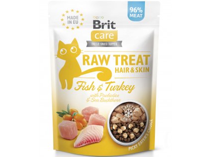 Brit Raw Treat Cat Hair&Skin Fish&Turkey 40g