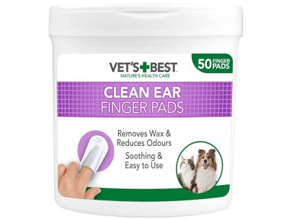 Vet's Best Clean Ear Finger Pads vlhčené ubrousky na čištění uší 50 ks