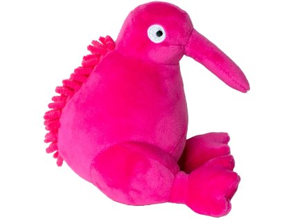 Hračka pes PLUSH plyš,pískací,růžová 16cm Kiwi