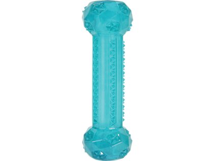 Hračka pes STICK TPR POP kost 15cm tyrkysová Zolux