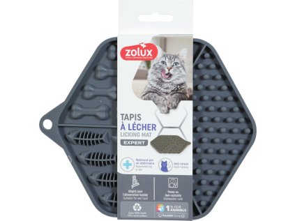 Lízací podložka pro kočky SILICONE šedá Zolux