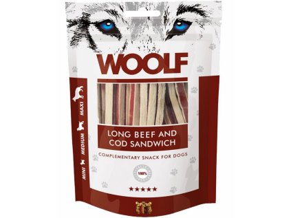WOOLF Soft Beef and Cod Sandwich long 100g