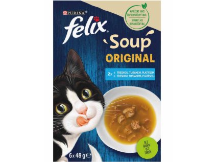 Felix Soup Original Cod & Tuna & Flounder 6 x 48 g