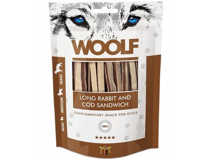 WOOLF Soft Cubes Rabbit and Cod sandwich lon 100g