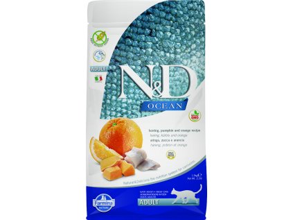 N&D OCEAN CAT Adult Herring, Pumpkin & Orange 1,5kg