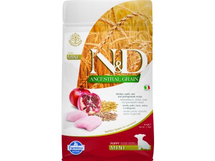 N&D LG DOG Puppy Mini Chicken & Pomegr 800g