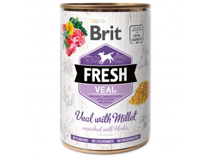 Brit Fresh Dog konz Veal with Millet 400g