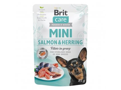 Brit Care Dog Mini Salmon&Herring steril fillets 85g
