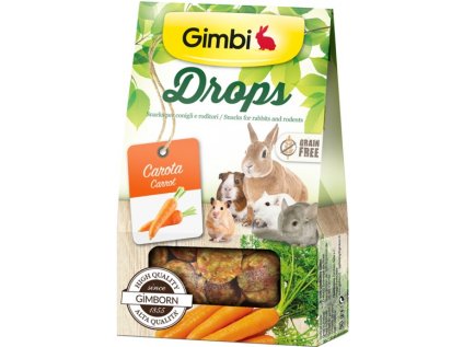 GIMBI DROPS pro hlodavce s mrkvi 50g