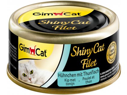 GIMCAT Konzerva ShinyCat filet kuře s tuňákem 70g