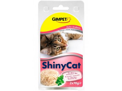 GIMPET Konzerva ShinyCat kuře s krabem 2x70g