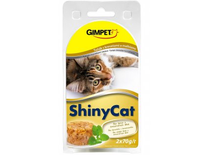 GIMPET Konzerva ShinyCat tuňák & krevety & maltóza 2x70g