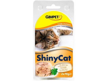 GIMPET Konzerva ShinyCat tuňák s kuřetem 2x70g