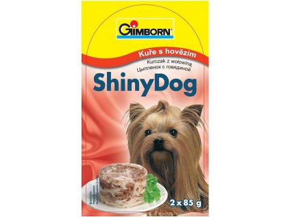 GIMBORN konzerva SHINY DOG kuřecí s hovězím 2x85g