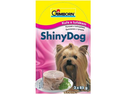 GIMBORN konzerva SHINY DOG kuřecí s tuňákem 2x85g