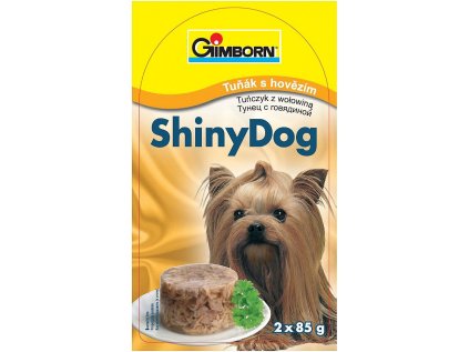 GIMBORN konzerva SHINY DOG tuňák s hovězím 2x85g