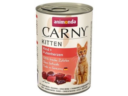 ANIMONDA Carny Kitten konzerva pro kočky hovězí a krůtí srdce 400g