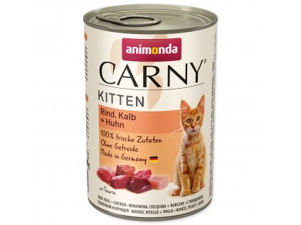 ANIMONDA Carny Kitten konzerva pro kočky hovězí, telecí a kuřecí 400g