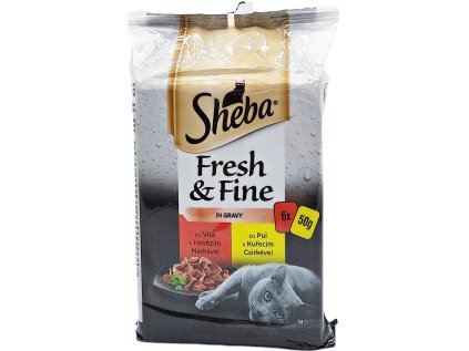 SHEBA kapsa Fresh&Fine kuře a hovězí 6x50g