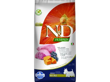 N&D Pumpkin DOG Adult Mini Lamb & Blueberry 7kg