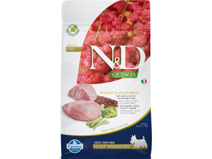 N&D Quinoa DOG Weight Mnmgnt Lamb &Broccoli Mini 800g