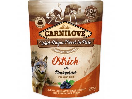 Carnilove Dog Pouch Paté Ostrich & Blackberries 300g