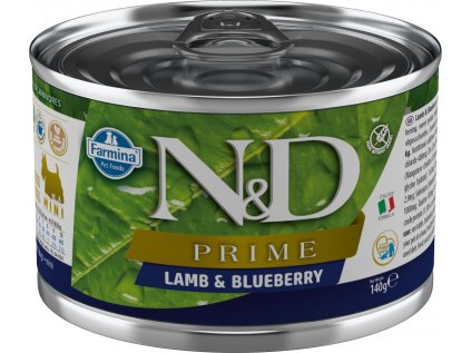 N&D DOG PRIME Adult Lamb & Blueberry Mini 140g