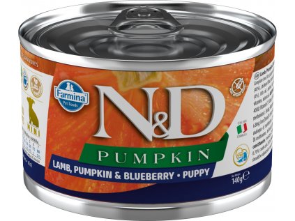 N&D DOG PUMPKIN Puppy Lamb & Blueberry Mini 140g