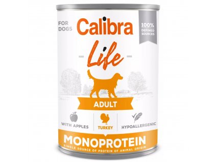 Calibra Dog Life  konz.Adult Turkey with apples 400g