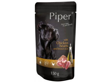 PIPER s kuřecími srdíčky a hnědou rýží 150 g