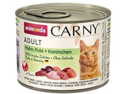 ANIMONDA Carny Adult konzerva pro kočky kuře, krůta a králík 200g