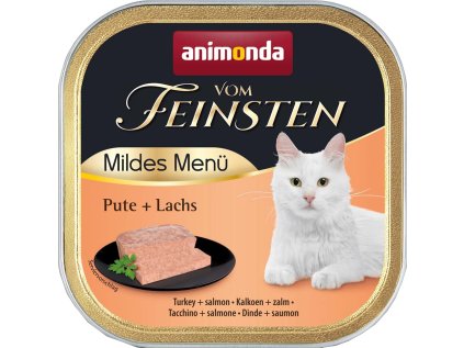 ANIMONDA Vom Feinsten MILDES MENU paštika pro kastrované kočky krůta a losos 100g
