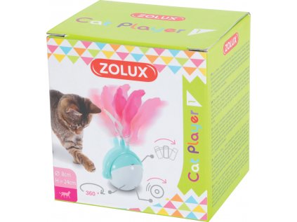 Hračka kočka mechanická míček s peříčky Zolux