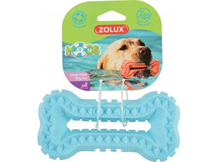 Hračka pes BONE MOOS TPR 16cm modrá Zolux