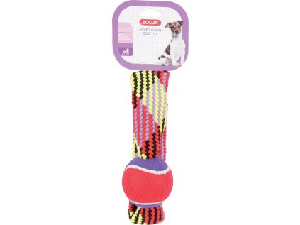 Hračka pes TENNIS BALL ROPE kruh 23cm Zolux