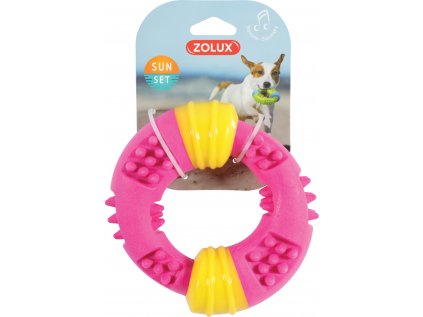 Hračka pes TPR SUNSET kroužek 15cm růžová Zolux