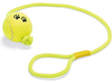 Karlie Hračka pes Tenisový míček na provázku 8cm žlutá