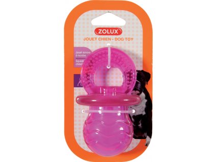 Hračka pes dudlík TPR POP PACIFIER 10cm růžová Zolux