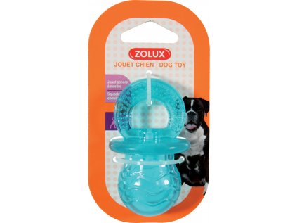 Hračka pes dudlík TPR POP PACIFIER 7cm tyrkysová Zolux