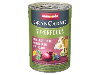 GRANCARNO Superfoods - hovädzie, cvikla, černice, púpava 400g