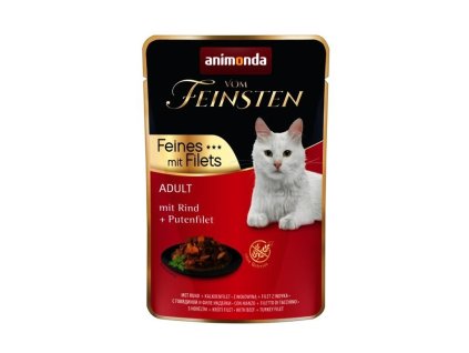 Vom Feinsten Adult FEINES m. Fillets – hovädzí + morčací filé, kapsička pre mačky 85g