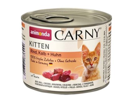 ANIMONDA konzerva CARNY Kitten – teľacie + kuracie + morčacie 200g