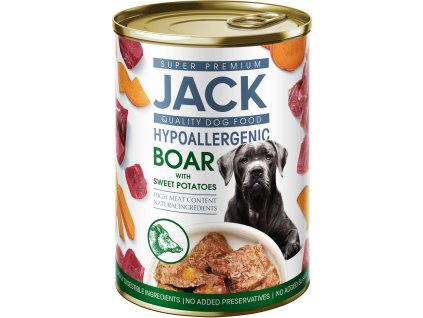 596582 Jack hipoallergén pástétom 400g vaddisznóhús édesburgonyával