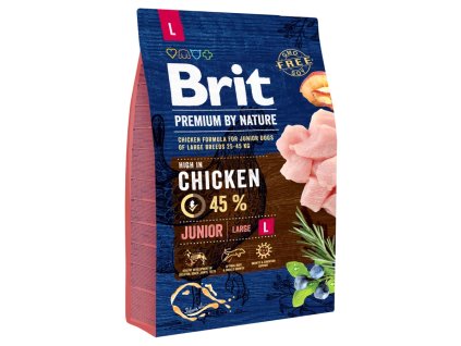 Brit Premium by Nature granuly Junior kura L 3kg