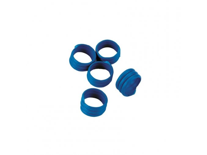 Kroužky na slepice, spirálové, 16 mm, 20 ks, modrá