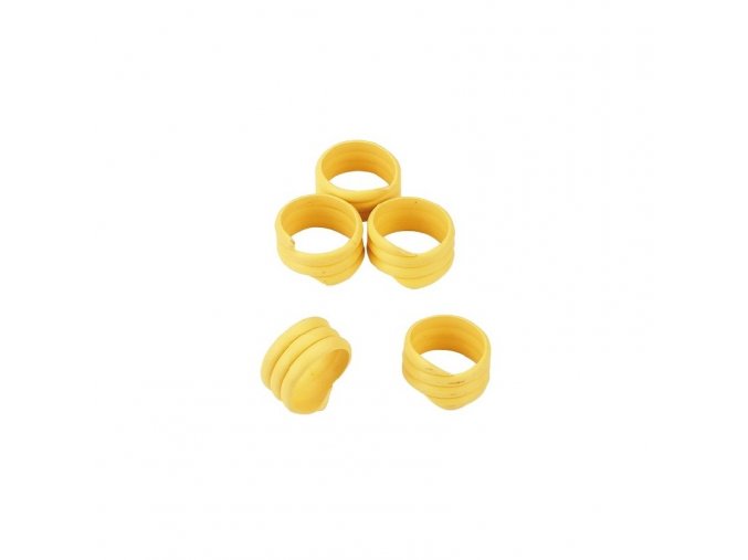 Kroužky na slepice, spirálové, 16 mm, 20 ks, žlutá