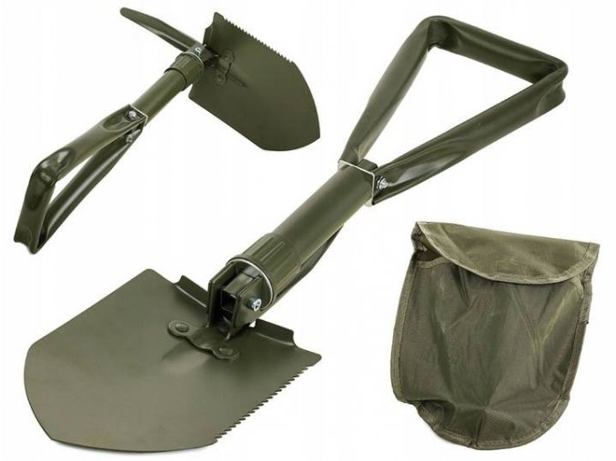 Army lopatka ČERNÁ - rýček skládací 59 cm, s motyčkou a nylonovým pouzdrem na opasek
