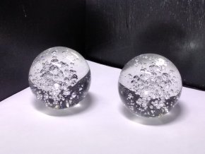Koule Feng-Shui křištálová skleněná koule s bublinami - velikost 10 cm
