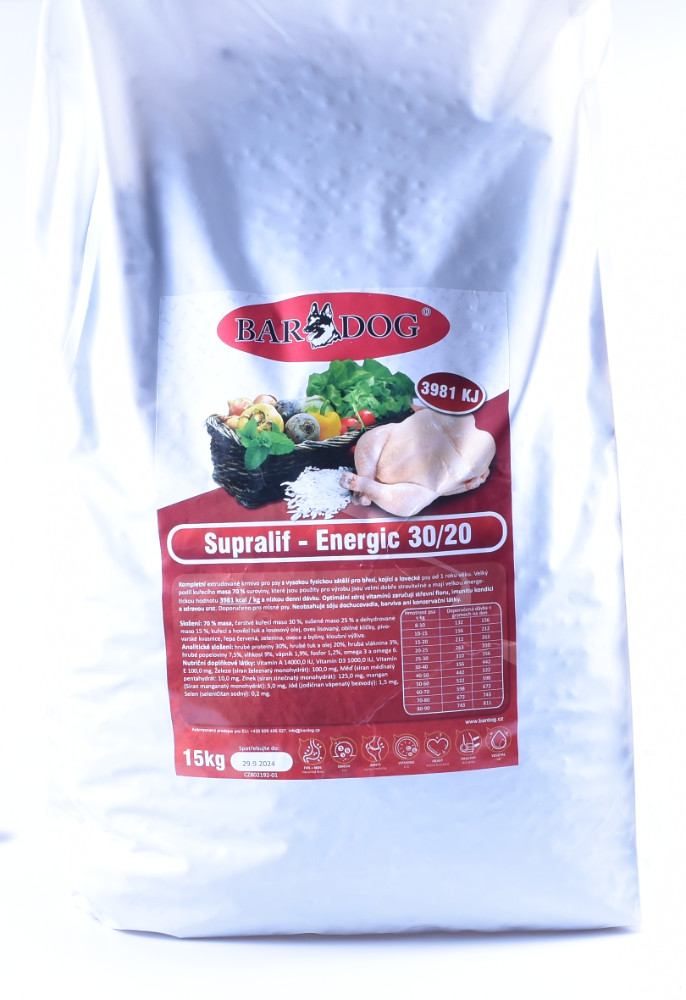 Bardog Supralif - energic 30/20 - 15 kg